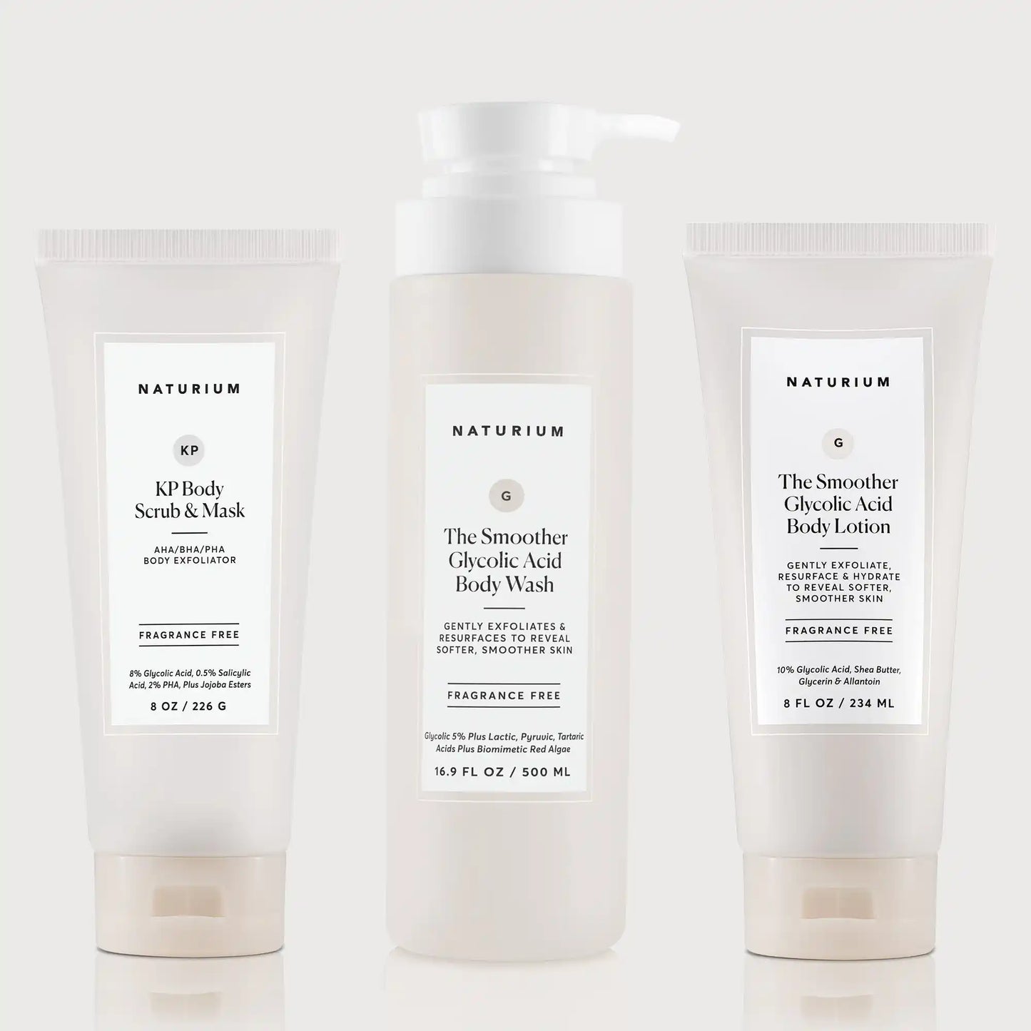 the-glycolic-acid-body-bundle-k1 NATR_KPScrub_SmootherBodyWash_SmootherLotion_Bundle_ecomm.webp
